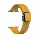 For Apple Watch SE 2023 44mm Magnetic Square Buckle Silicone Watch Band(Yellow) - 1