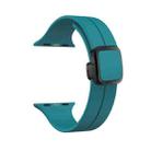 For Apple Watch SE 2023 44mm Magnetic Square Buckle Silicone Watch Band(Rock Green) - 1
