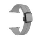 For Apple Watch SE 2023 44mm Magnetic Square Buckle Silicone Watch Band(Cloud Gray) - 1