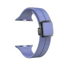 For Apple Watch SE 2023 44mm Magnetic Square Buckle Silicone Watch Band(Lilacs Purple) - 1