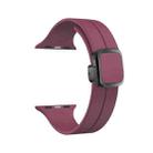 For Apple Watch SE 2023 40mm Magnetic Square Buckle Silicone Watch Band(Wine Red) - 1