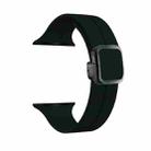 For Apple Watch Ultra 2 49mm Magnetic Square Buckle Silicone Watch Band(Black) - 1