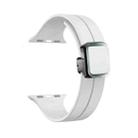For Apple Watch Series 9 45mm Magnetic Square Buckle Silicone Watch Band(White) - 1
