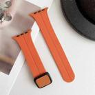 For Apple Watch Series 9 45mm Magnetic Square Buckle Silicone Watch Band(Orange) - 3