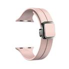 For Apple Watch Series 9 45mm Magnetic Square Buckle Silicone Watch Band(Sand Pink) - 1