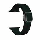 For Apple Watch Series 9 45mm Magnetic Square Buckle Silicone Watch Band(Black) - 1