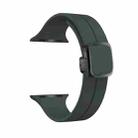 For Apple Watch Series 9 45mm Magnetic Square Buckle Silicone Watch Band(Dark Grey) - 1