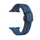 For Apple Watch Series 9 45mm Magnetic Square Buckle Silicone Watch Band(Midnight Blue) - 1