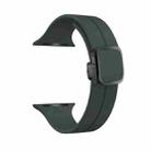 For Apple Watch Series 9 41mm Magnetic Square Buckle Silicone Watch Band(Dark Grey) - 1