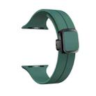 For Apple Watch Series 9 41mm Magnetic Square Buckle Silicone Watch Band(Pine Green) - 1
