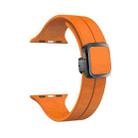 For Apple Watch Ultra 49mm Magnetic Square Buckle Silicone Watch Band(Orange) - 1