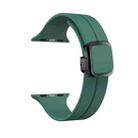 For Apple Watch Series 8 41mm Magnetic Square Buckle Silicone Watch Band(Pine Green) - 1