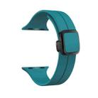 For Apple Watch SE 2022 40mm Magnetic Square Buckle Silicone Watch Band(Rock Green) - 1