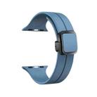 For Apple Watch SE 44mm Magnetic Square Buckle Silicone Watch Band(Blue) - 1