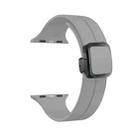 For Apple Watch SE 44mm Magnetic Square Buckle Silicone Watch Band(Cloud Gray) - 1