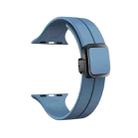 For Apple Watch Series 4 44mm Magnetic Square Buckle Silicone Watch Band(Blue) - 1