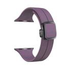 For Apple Watch Series 4 44mm Magnetic Square Buckle Silicone Watch Band(Fruit Purple) - 1