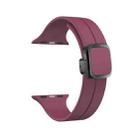 For Apple Watch Series 2 42mm Magnetic Square Buckle Silicone Watch Band(Wine Red) - 1