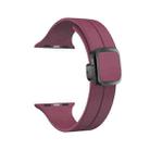 For Apple Watch Series 2 38mm Magnetic Square Buckle Silicone Watch Band(Wine Red) - 1