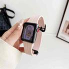 For Apple Watch 38mm Magnetic Square Buckle Silicone Watch Band(Sand Pink) - 2