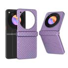 For ZTE Libero Flip 3 in 1 Wave Pattern Matte PC Phone Case with Hinge(Purple) - 1