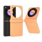 For ZTE Libero Flip 3 in 1 Wave Pattern Matte PC Phone Case with Hinge(Peach) - 1
