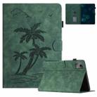 For Xiaomi Redmi Pad SE Coconut Tree Embossed Smart Leather Tablet Case(Green) - 1