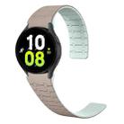 For Samsung Galaxy Watch 6 / 5 / 4 Two Color Loop Magnetic Silicone Watch Band(Khaki+Light Green) - 1