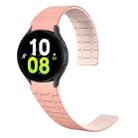 For Samsung Galaxy Watch 6 / 5 / 4 Two Color Loop Magnetic Silicone Watch Band(Peach+Light Pink) - 1