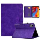 For Lenovo Tab M11 / Xiaoxin Pad 11 2024 Smile Embossed Smart Leather Tablet Case(Purple) - 1