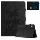 For Lenovo Tab M9 TB-310FU Coconut Tree Embossed Smart Leather Tablet Case(Black) - 1