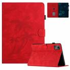 For Lenovo Tab M11/Xiaoxin Pad 11 2024 Coconut Tree Embossed Smart Leather Tablet Case(Red) - 1