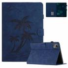 For Lenovo Tab M11/Xiaoxin Pad 11 2024 Coconut Tree Embossed Smart Leather Tablet Case(Blue) - 1