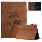 For Lenovo Tab M10 3rd Gen Coconut Tree Embossed Smart Leather Tablet Case(Brown) - 1