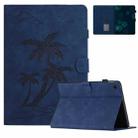 For Lenovo Tab M10 Plus 10.6 3rd Gen Coconut Tree Embossed Smart Leather Tablet Case(Blue) - 1