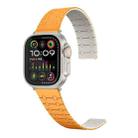 For Apple Watch SE 2023 44mm Two Color Loop Magnetic Silicone Watch Band(Orange+Starlight) - 1