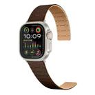 For Apple Watch Series 9 41mm Two Color Loop Magnetic Silicone Watch Band(Dark Brown+Light Brown) - 1