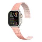 For Apple Watch Series 8 45mm Two Color Loop Magnetic Silicone Watch Band(Peach+Light Pink) - 1