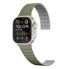 For Apple Watch Series 3 42mm Two Color Loop Magnetic Silicone Watch Band(Green+Grey) - 1