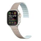 For Apple Watch 42mm Two Color Loop Magnetic Silicone Watch Band(Khaki+Light Green) - 1