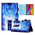 For Lenovo Tab M11 / Xiaoxin Pad 11 2024 Colored Drawing Sewing Pen Slot Leather Tablet Case(Lion) - 1