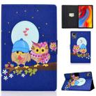 For Lenovo Tab M11 / Xiaoxin Pad 11 2024 Electric Pressed Colored Drawing Smart Leather Tablet Case(Couple Owl) - 1