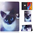 For Lenovo Tab M11 / Xiaoxin Pad 11 2024 Electric Pressed Colored Drawing Smart Leather Tablet Case(Blue Eyed Cat) - 1