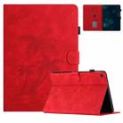 For Amazon Kindle Fire HD8 2022/2020 Coconut Tree Embossed Smart Leather Tablet Case(Red) - 1