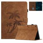 For Amazon Kindle Fire HD8 2022/2020 Coconut Tree Embossed Smart Leather Tablet Case(Brown) - 1
