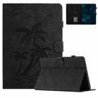 For Amazon Fire HD 8 Plus 2022/2020 Coconut Tree Embossed Smart Leather Tablet Case(Black) - 1