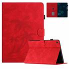 For Amazon Fire HD 8 Plus 2022/2020 Coconut Tree Embossed Smart Leather Tablet Case(Red) - 1