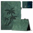 For Amazon Fire HD 8 Plus 2022/2020 Coconut Tree Embossed Smart Leather Tablet Case(Green) - 1