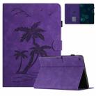 For Amazon Fire HD 8 Plus 2022/2020 Coconut Tree Embossed Smart Leather Tablet Case(Purple) - 1