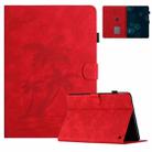 For Amazon Kindle Fire HD10 2023/2021 Coconut Tree Embossed Smart Leather Tablet Case(Red) - 1